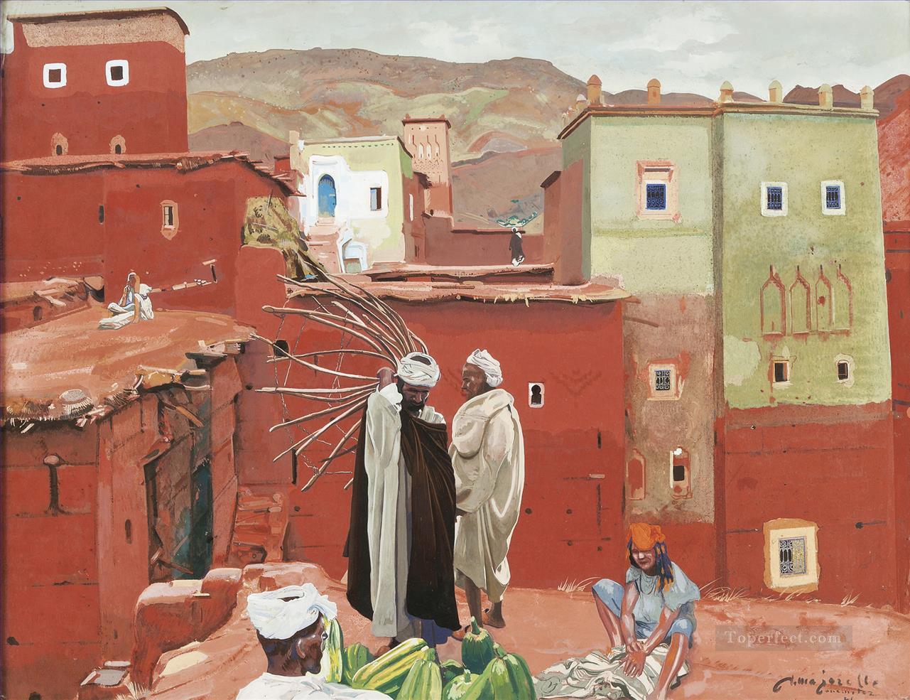 LES BORJS VERTS ANEMITER Jacques Majorelle Orientalist Modernist Araber Oil Paintings